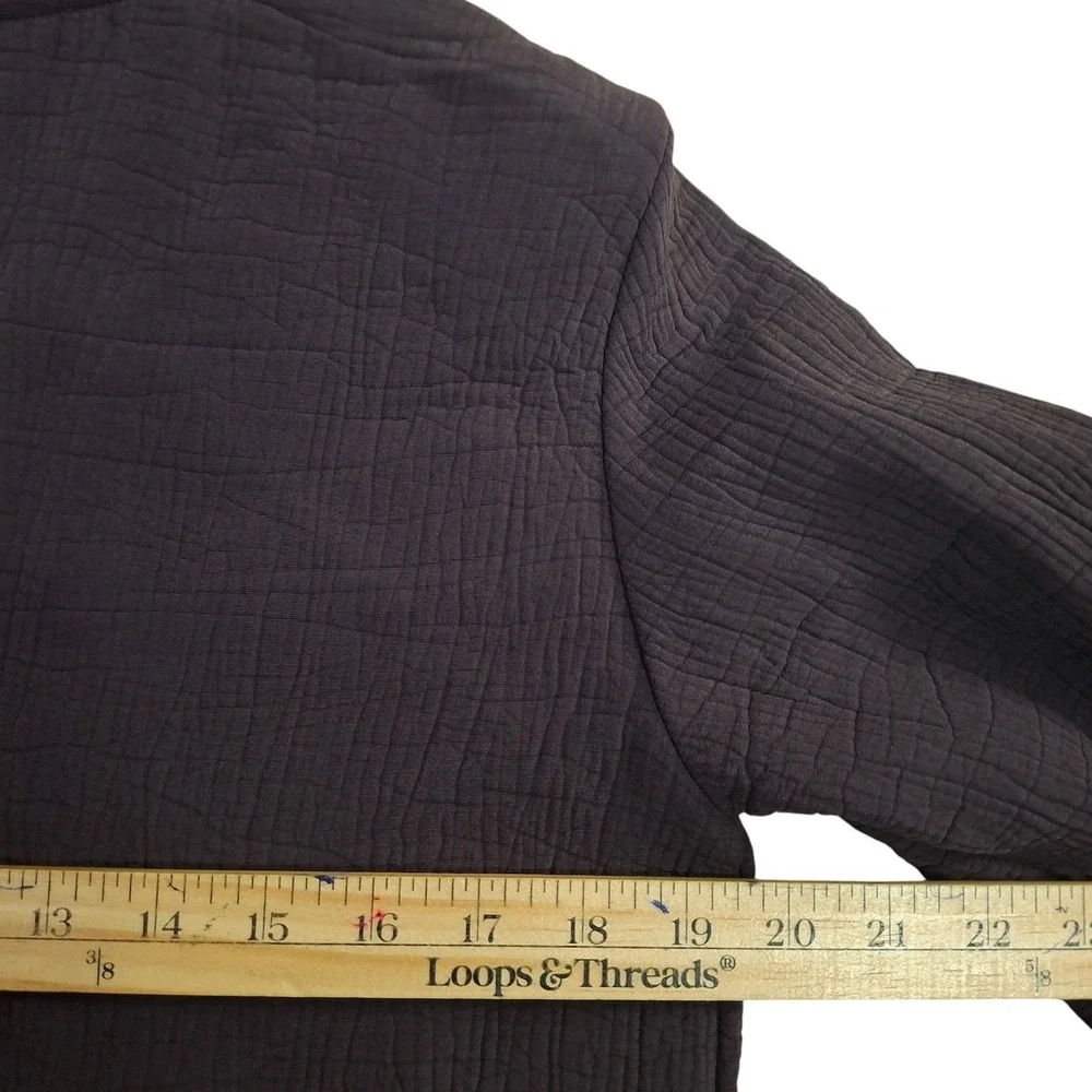 Eileen Fisher Open Front Jacket Womens XS Purple Silk Rayon Crinkle Gauze